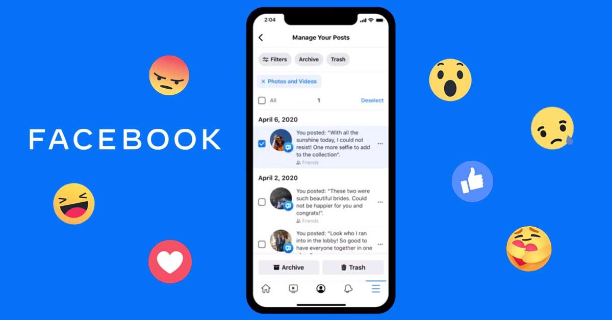 Facebook's new "Manage Activity" feature lets you purge your old posts in bulk