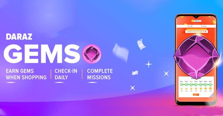 Daraz Gems is a new reward system that lets you earn discount vouchers for simple tasks