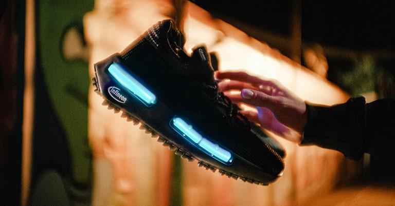 Infineon x Adidas Lighting Shoe glows to your music.