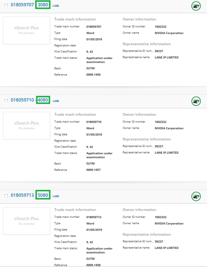 Nvidia trademark filing