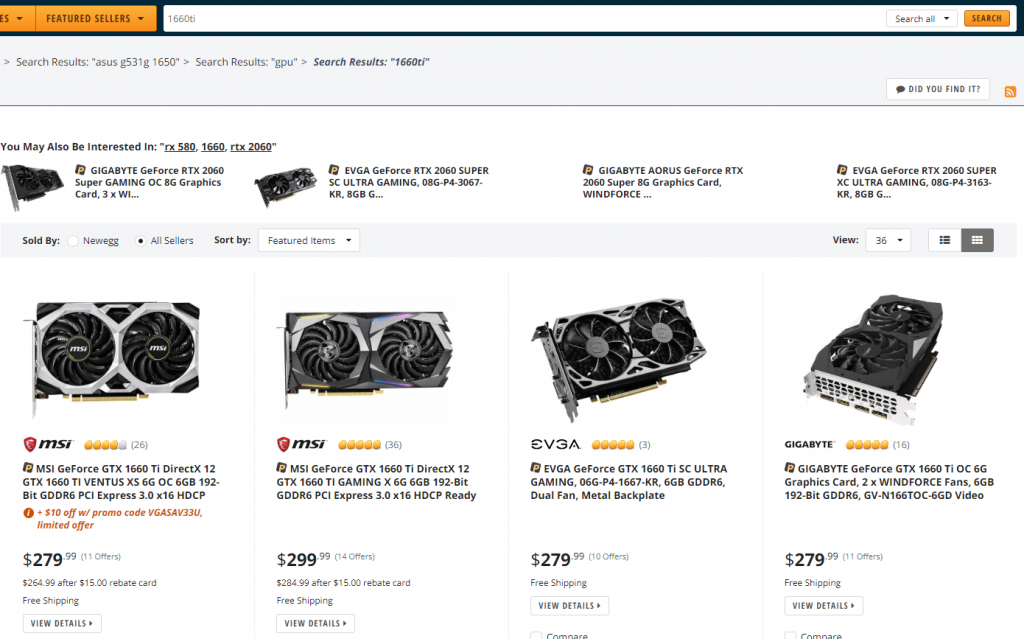 1660Ti newegg