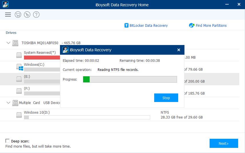 iBoysoft Data Recovery Scanning