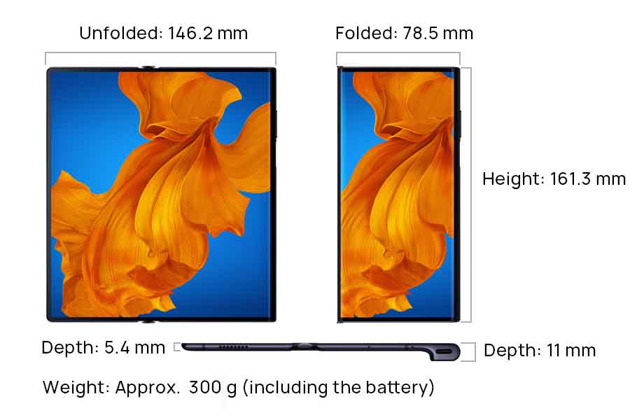 Huawei Mate Xs Dimensions