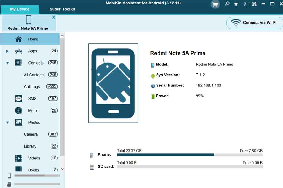 MobiKin Assistant for Android Dashboard