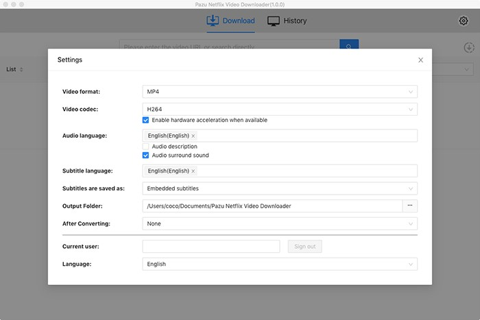 Pazu Downloader Settings