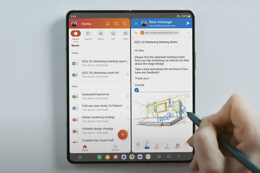 Samsung Galaxy Z Fold 4 - Taskbar